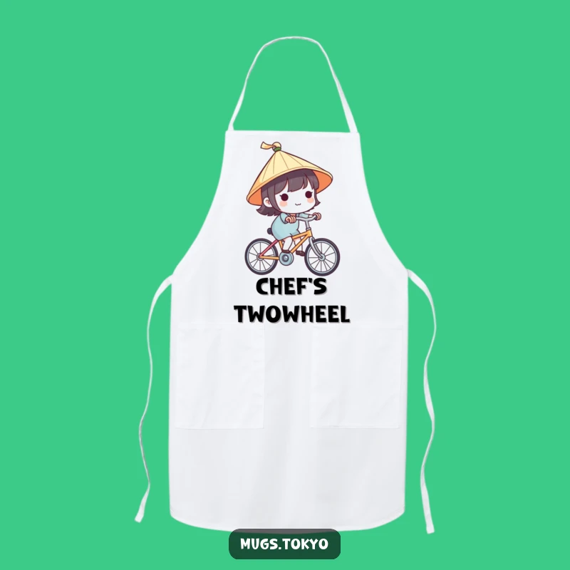 Funny Japanese Hat Bicycle Apron - Chef's Comedic Travel Wear Gift