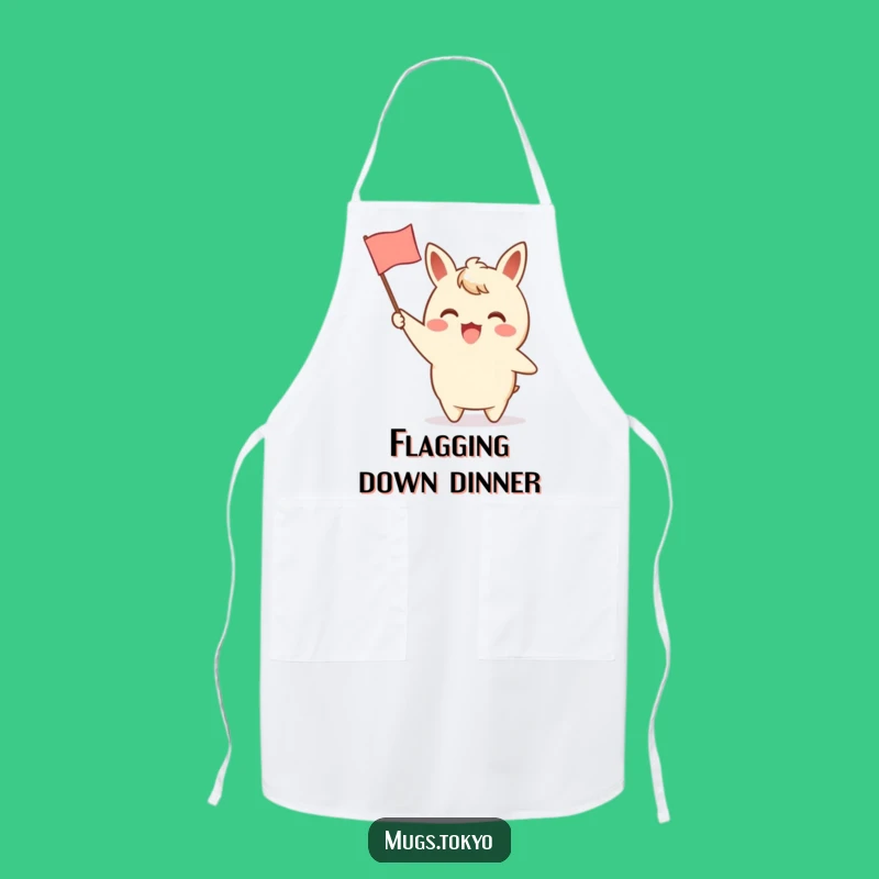 Funny Kitchen Apron: Waving Flag, Hilarious Cheerful Cooking Gift!
