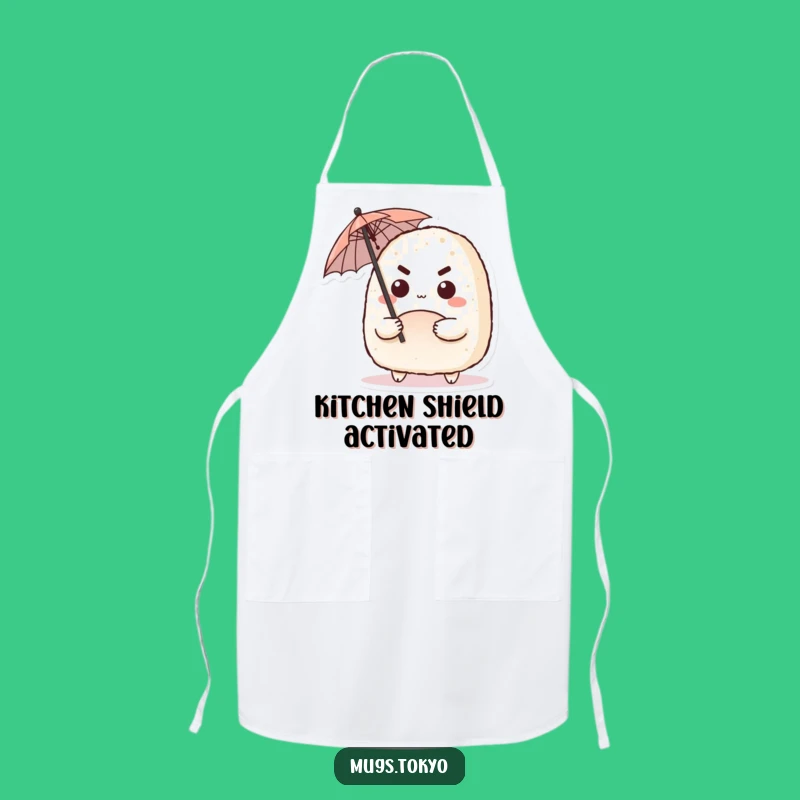 Funny Onigiri Umbrella Apron: Cook with Determination, Perfect Hilarious Gift