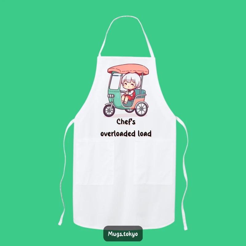 Funny Overloaded Rickshaw Apron: Cook with Comical, Burdened Style