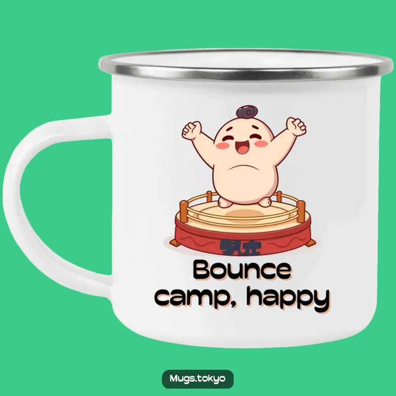 Funny Sumo Bouncer Camping Mug - Adventure Ready Energy, Perfect Funny Gift