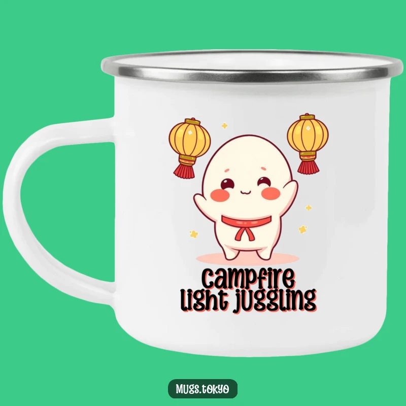 Funny Mochi Camping Mug: Cheerful Juggler Outdoor Fun - Playful Camp Gift