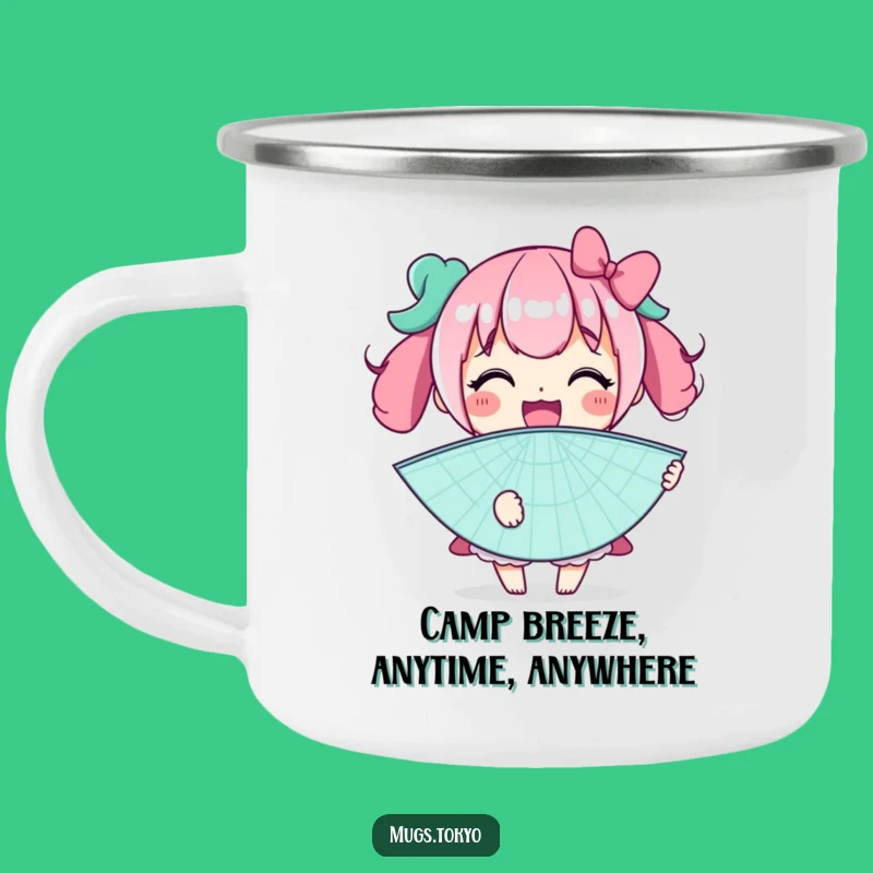 Funny Enamel Camping Mug: Fan Character, Hilarious Outdoor Gift!
