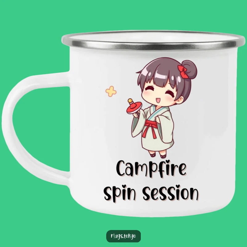 Funny Yukata Spinner Camping Mug: Spin Tunes by the Campfire!