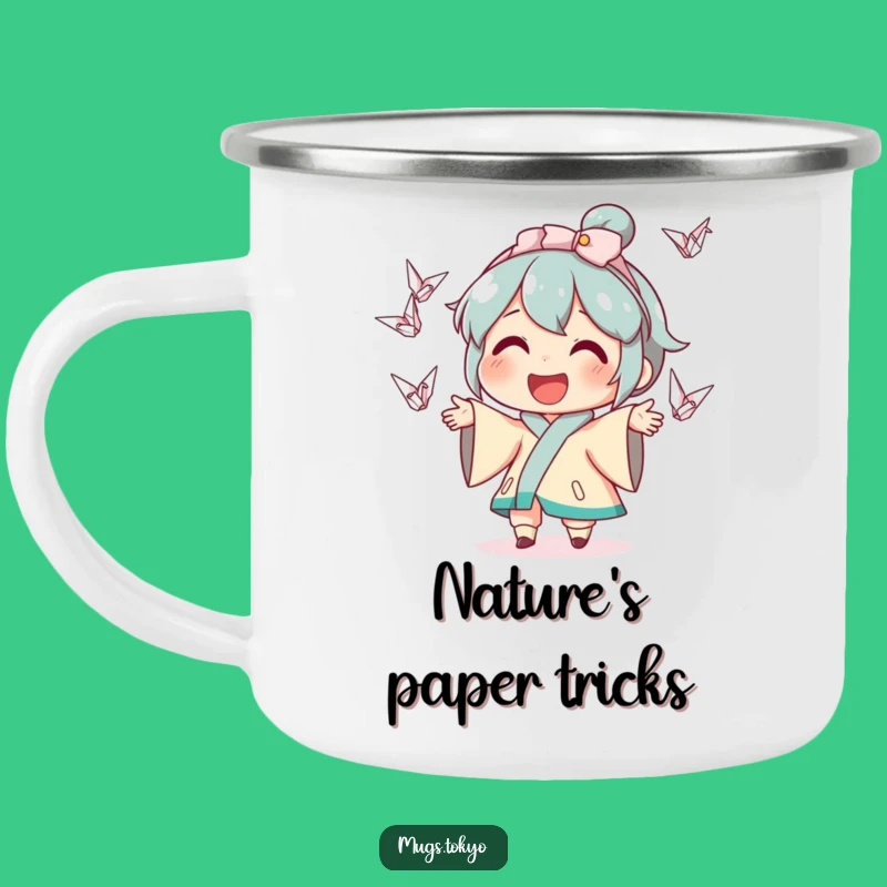 Funny Crane Juggling Camping Mug - Outdoor Whimsical Character - Adventure Funny Gift