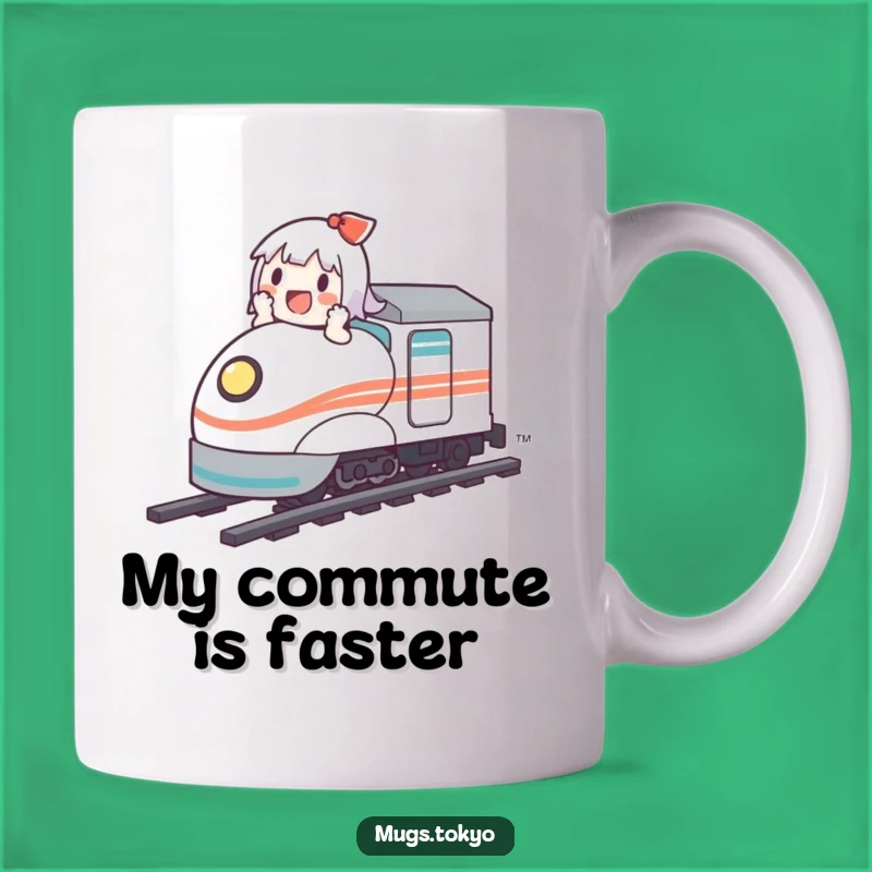 Funny Bullet Train Adventure Mug: Cute Character's Speedy Journey, Perfect Gift