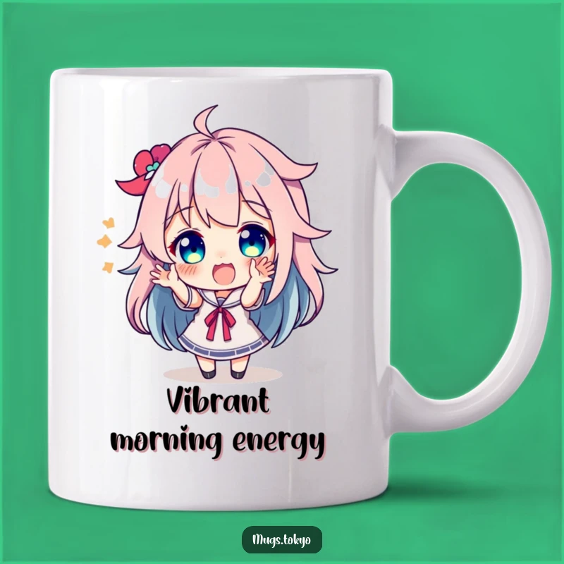 Funny Colorful Hair Character Mug - Excited Gestures Coffee Cup Gift