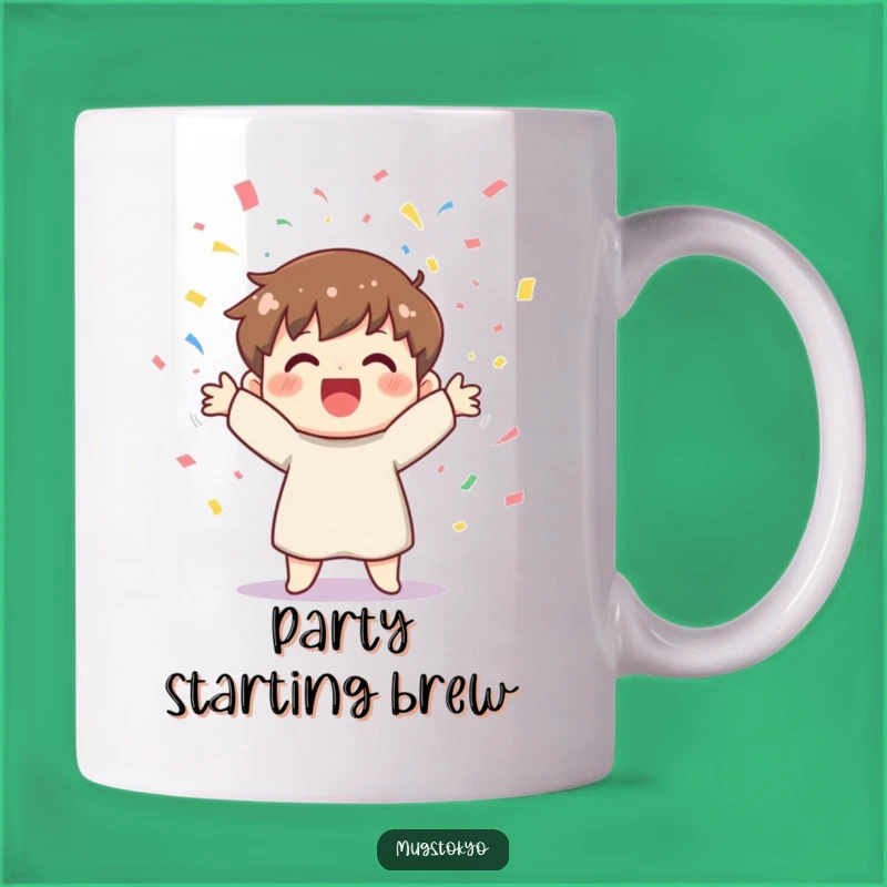 Funny Confetti Tossing Mug - Cheerful Character Celebration Gift for Joy
