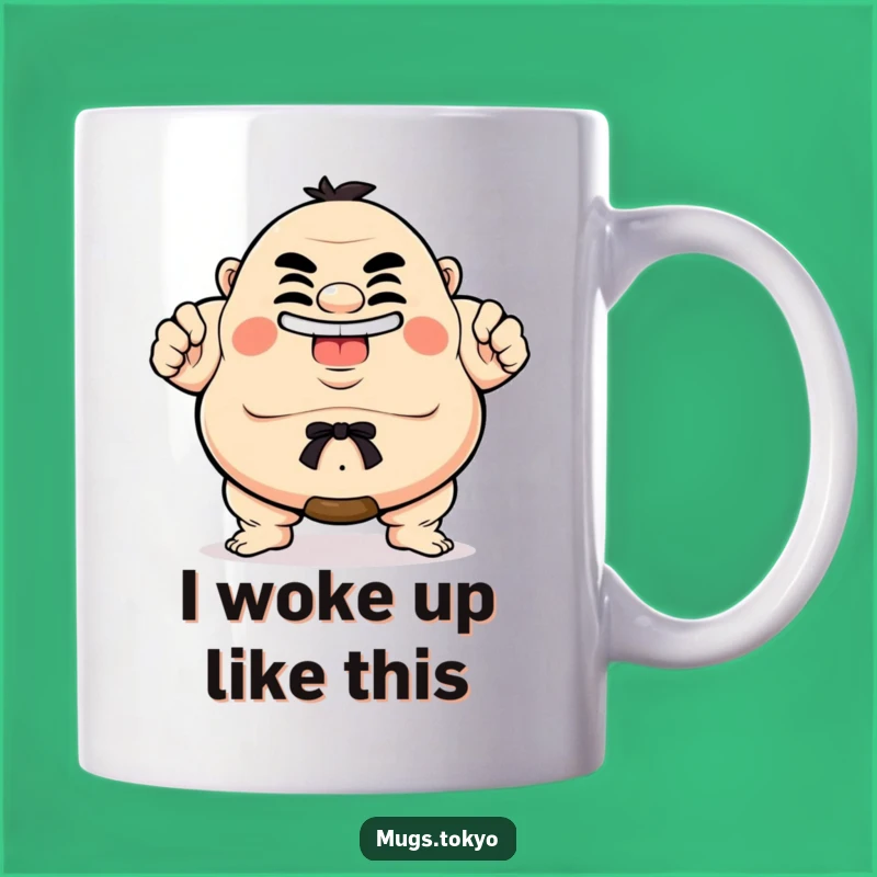 Funny Sumo Wrestler Mug: Proud Grin Character, Perfect for a Humorous Gift