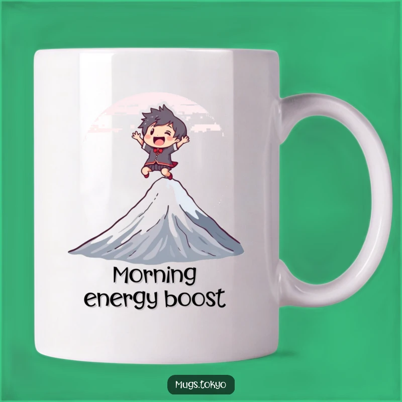 Funny Fuji Leap Mug: Joyful Character, Perfect for an Adventurous Funny Gift