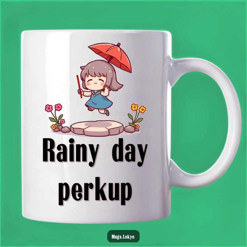 Funny Umbrella Bouncing Character Mug: Whimsical Fun, Perfect Gift for Rainy Days!