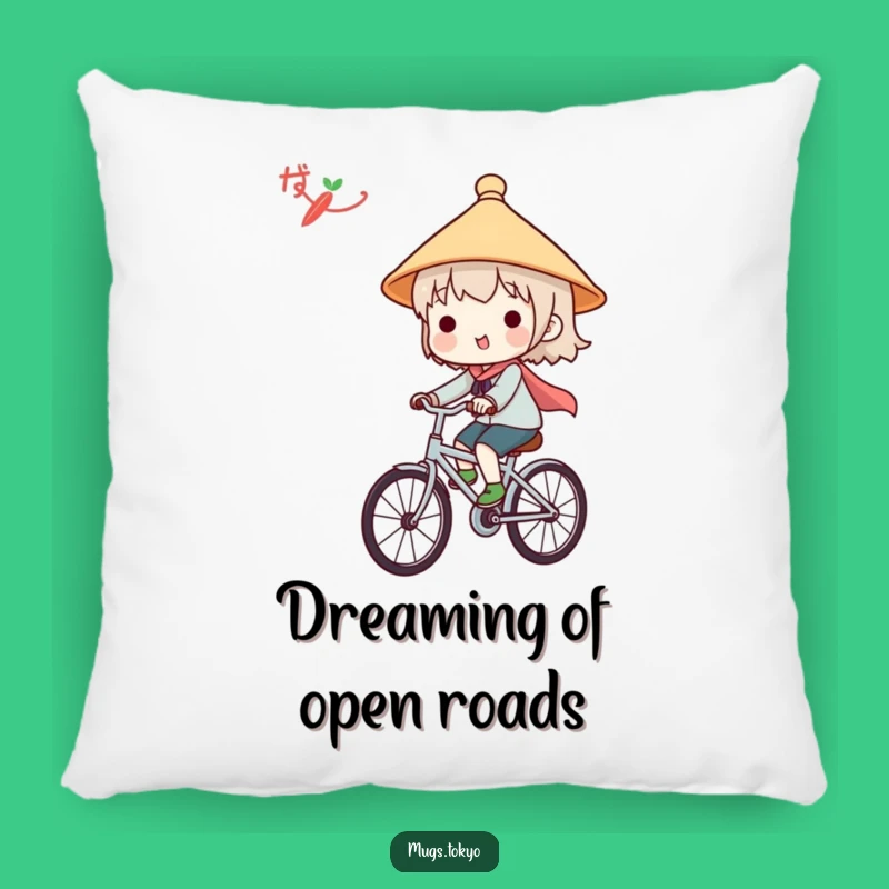 Cute Funny Japanese Hat Bicycle Pillow - Cozy Character Comfort Gift