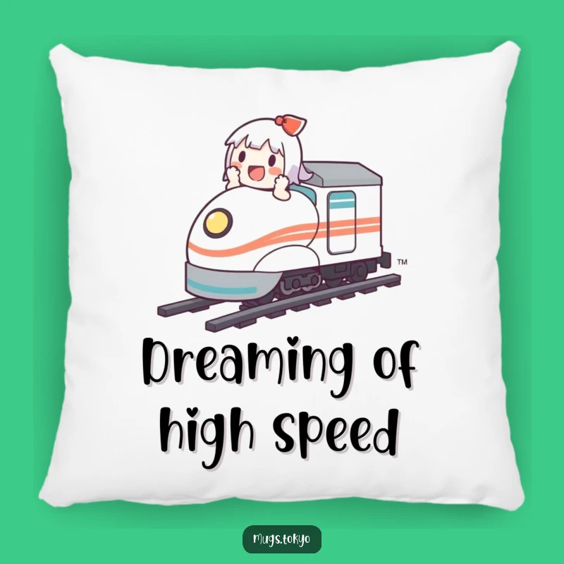 Funny Bullet Train Pillow: Cute Character's Comfy Ride, Cozy and Humorous Accent