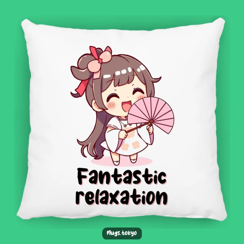 Funny Fan Waving Pillow: Excited Character, Comfy and Humorous Accent