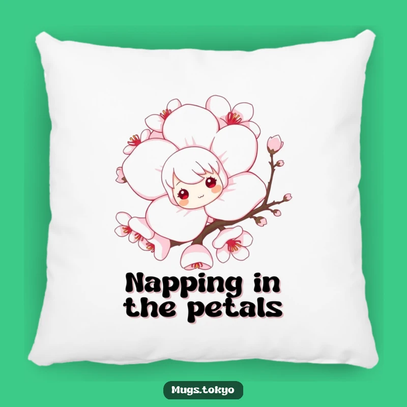 Funny Throw Pillow: Cherry Blossom Peek, Cozy Whimsical Humor Gift!