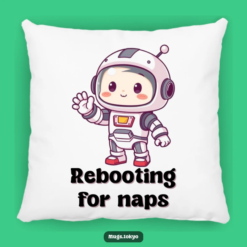 Funny Robot Pillow: Waving Character, Cozy Sci-Fi Comfort, Perfect Gift