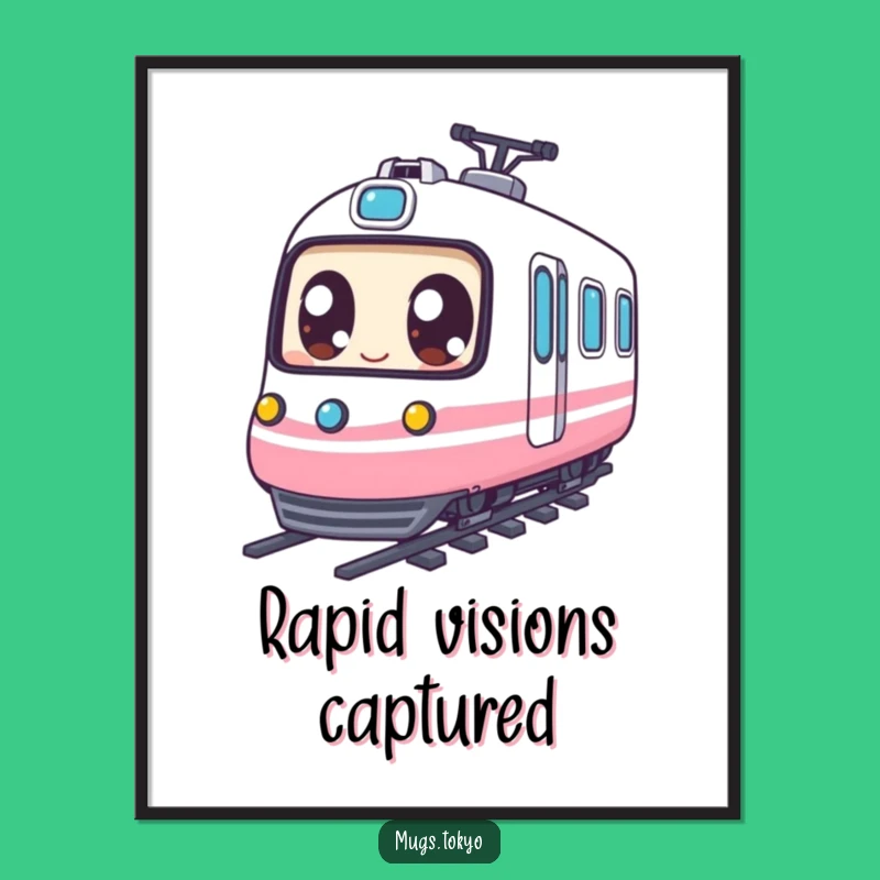 Funny Expressive Eyed Character Bullet Train Print, Instant Joyful Funny Gift