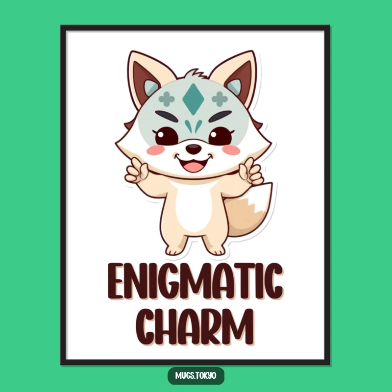 Funny Kitsune Mask Digital Art: Instant Japanese Charm and Humor
