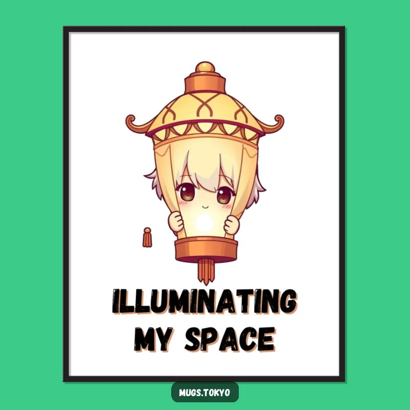 Funny Lantern Character Digital Art: Mysterious Wall Decor for Intriguing Spaces!