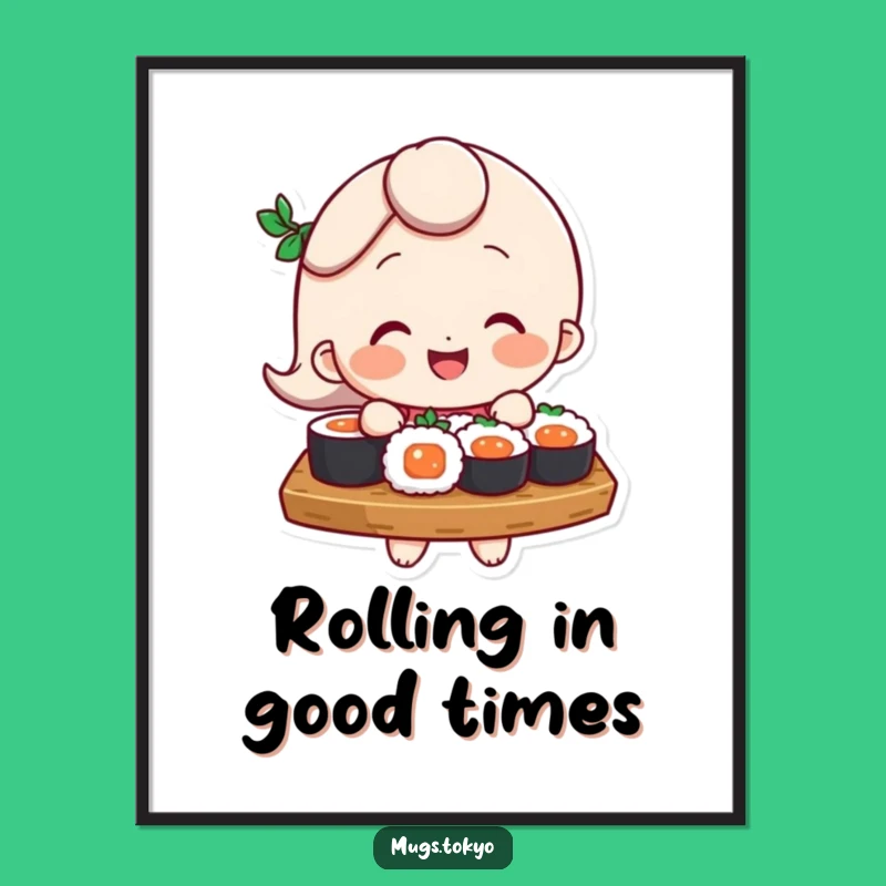 Funny Sushi Character Digital Art: Hilarious Wall Decor for Foodie Fun!