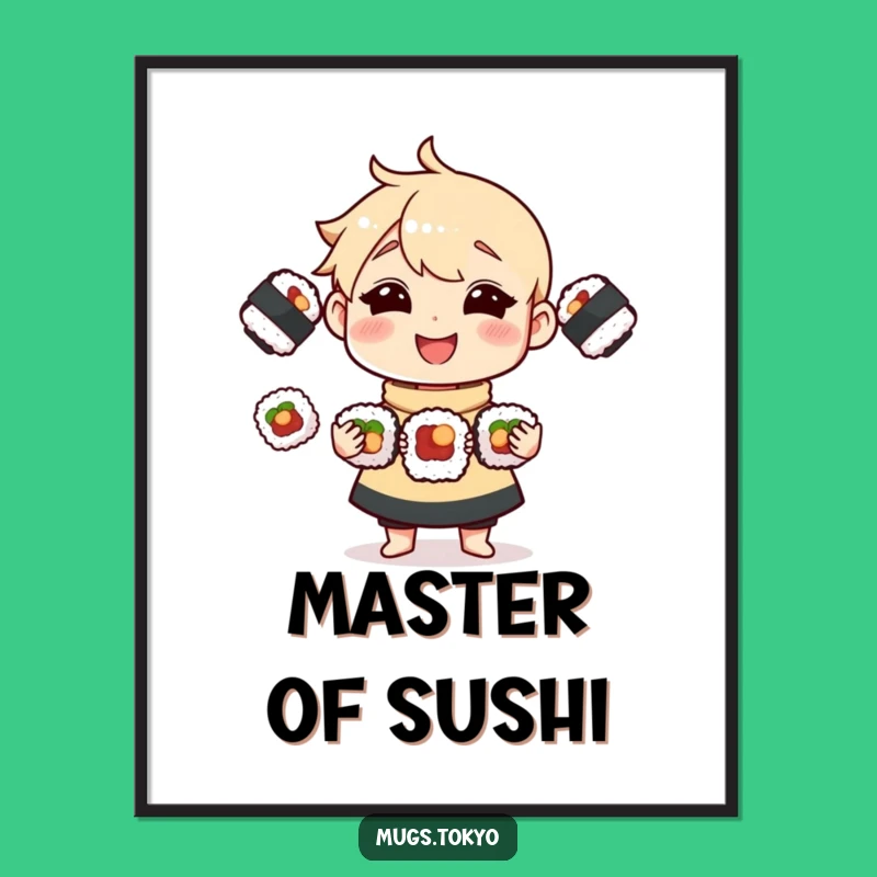 Funny Sushi Juggling Digital Art: Instant Humor for Your Walls