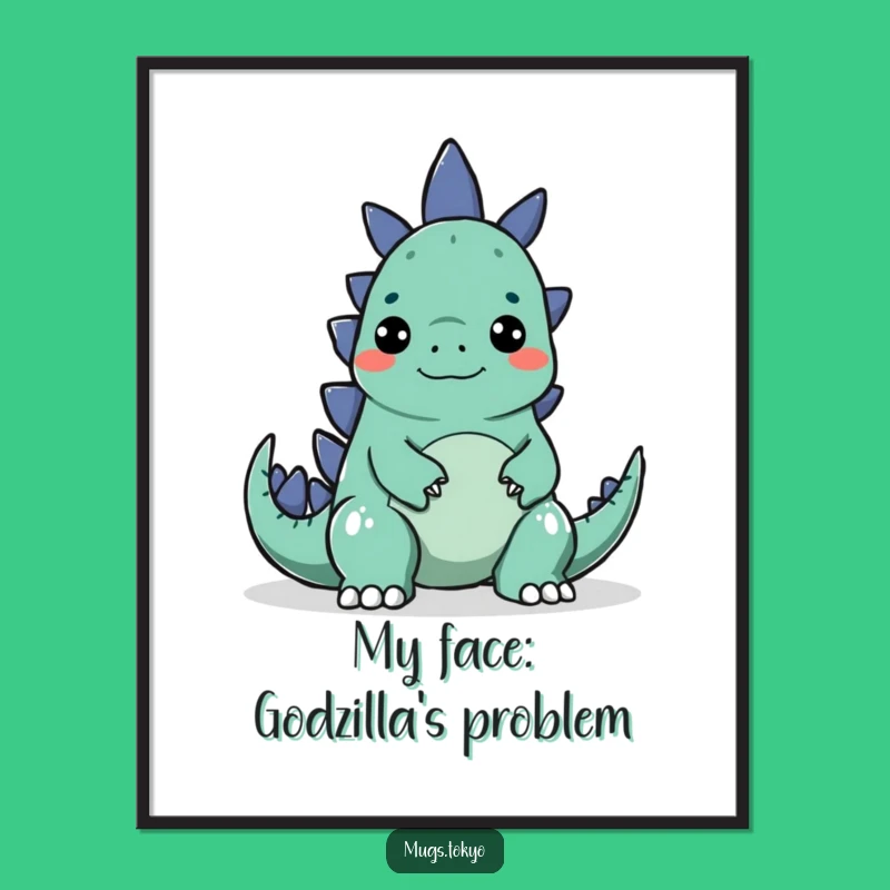 Funny Godzilla Surprise Digital Art - Instant Monster Humor, Perfect Funny Gift