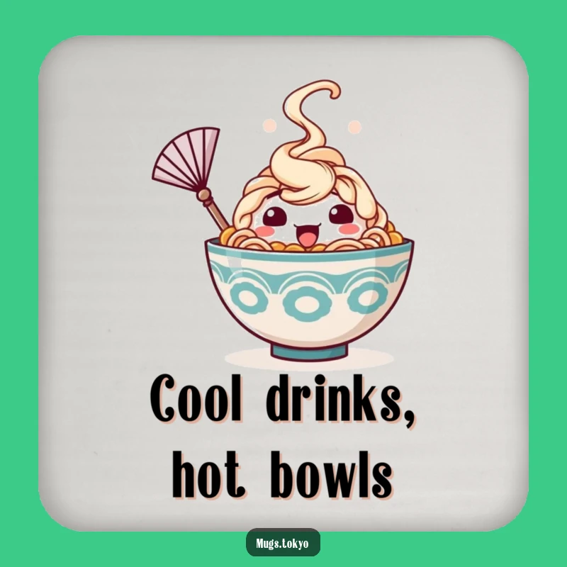 Funny Ramen Drink Coaster: Happy Bowl Fan - Humorous Table Protection