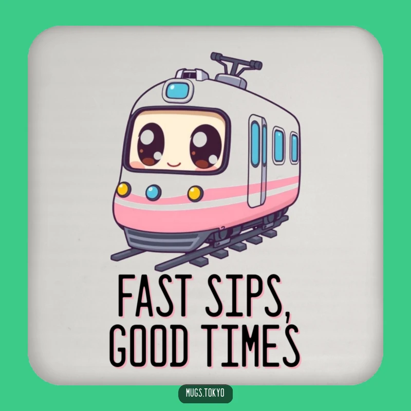Funny Expressive Eyed Character Bullet Train Coaster, Protect Surfaces Funny Gift
