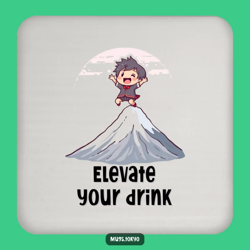 Funny Fuji Leap Coasters: Joyful Character for Adventurous Table Protection