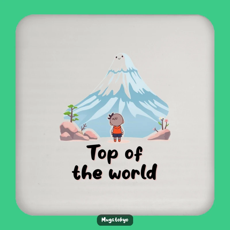 Funny Fuji Wonder Coaster - Whimsical Character Art - Protect Surfaces with Humor Gift