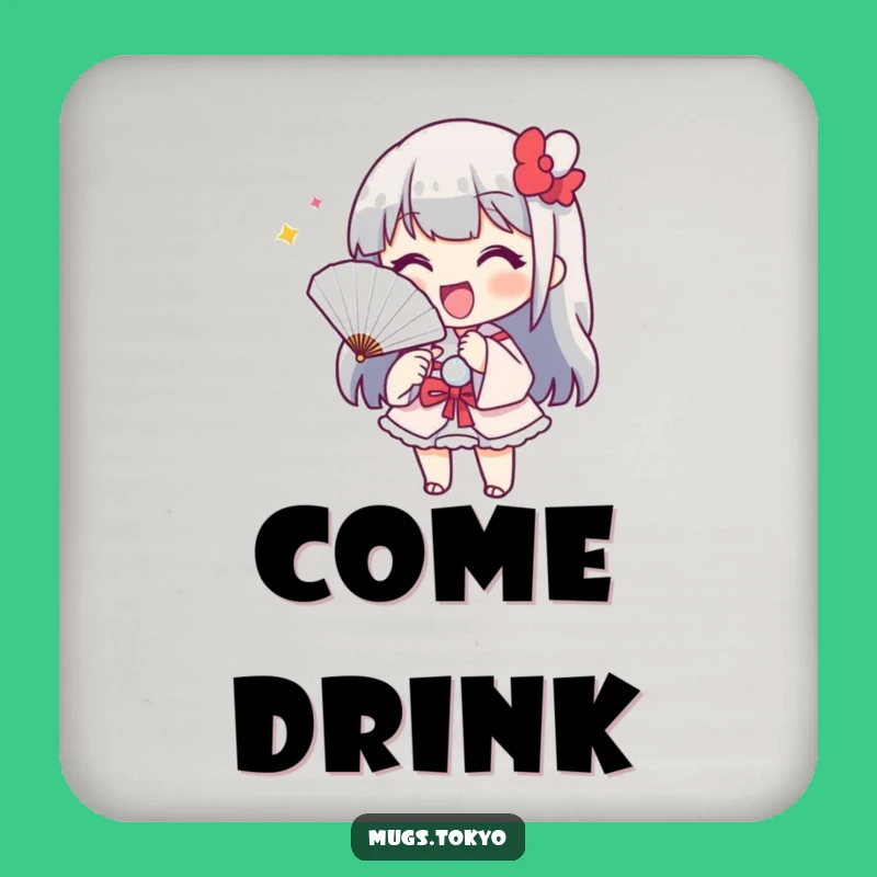 Funny Paper Fan Coaster: Cheerful Protection, Playful Style, Home Gift