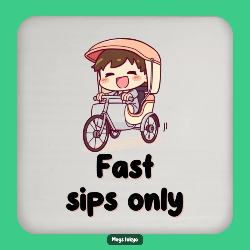 Funny Rickshaw Drink Coaster: Protect Surfaces with Downhill Style