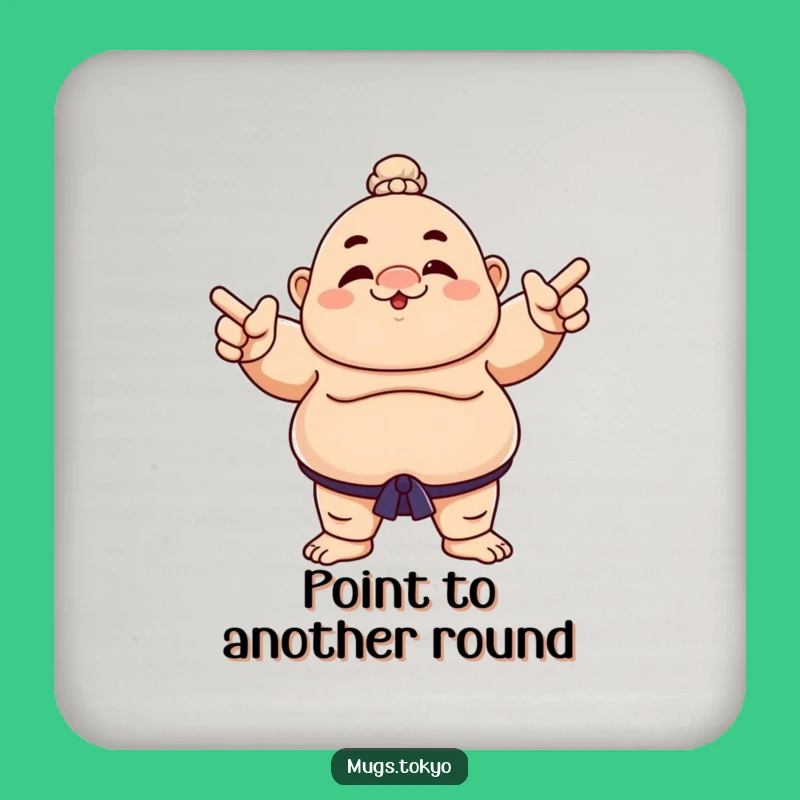 Funny Sumo Wrestler Points Coaster - Protect Surface with Playfulness