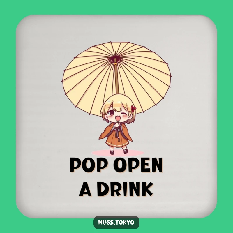 Funny Umbrella Struggle Coaster: Protect Surfaces with Comical Flair!