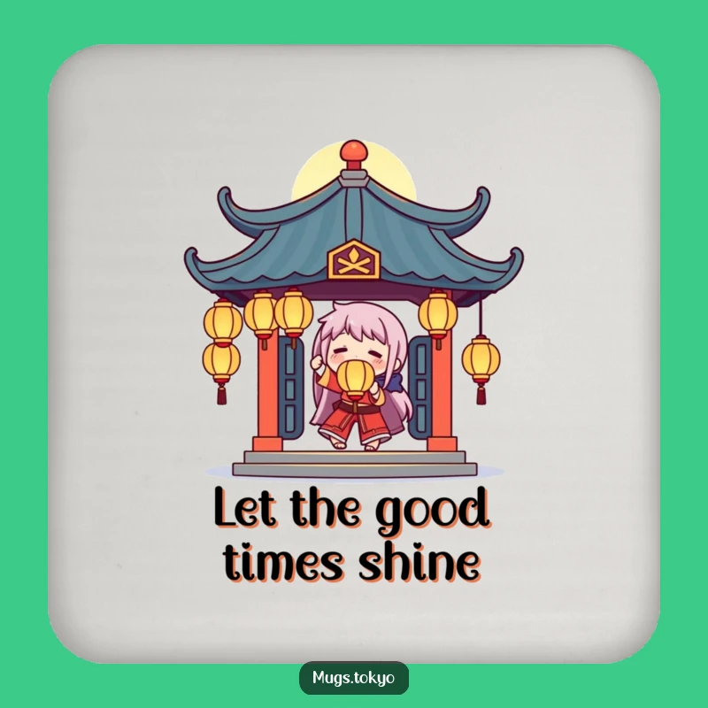 Funny Temple Juggler Coaster: Glowing Lanterns Character, Protect Surfaces with Magic