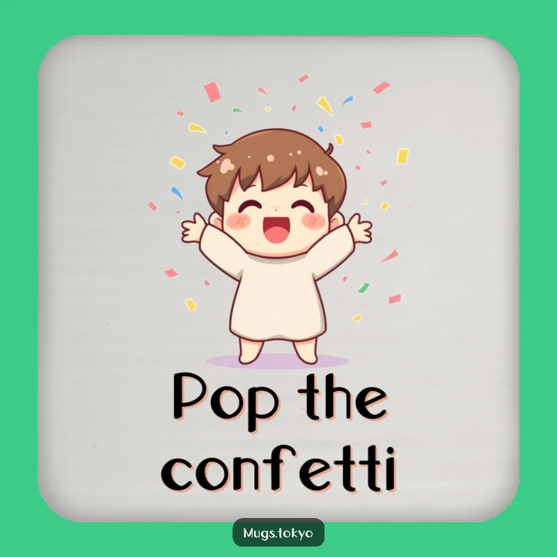 Funny Confetti Coaster - Cheerful Character Party Protection Gift