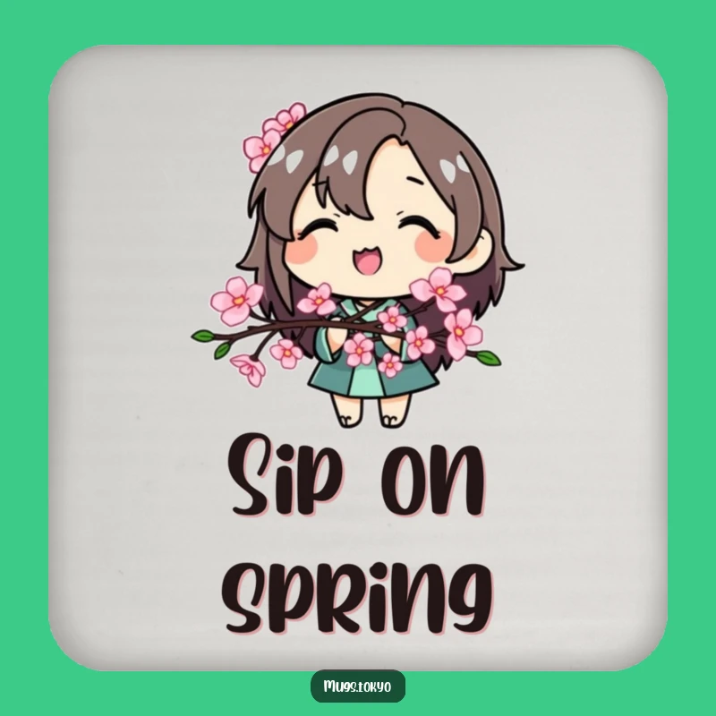 Funny Cherry Blossom Coasters - Protect Surfaces with Character Style, Perfect Set Gift!