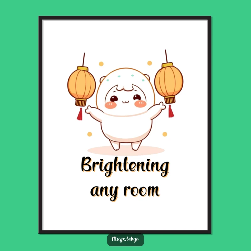 Funny Mochi Juggling Lanterns Poster - Whimsical Wall Art Gift