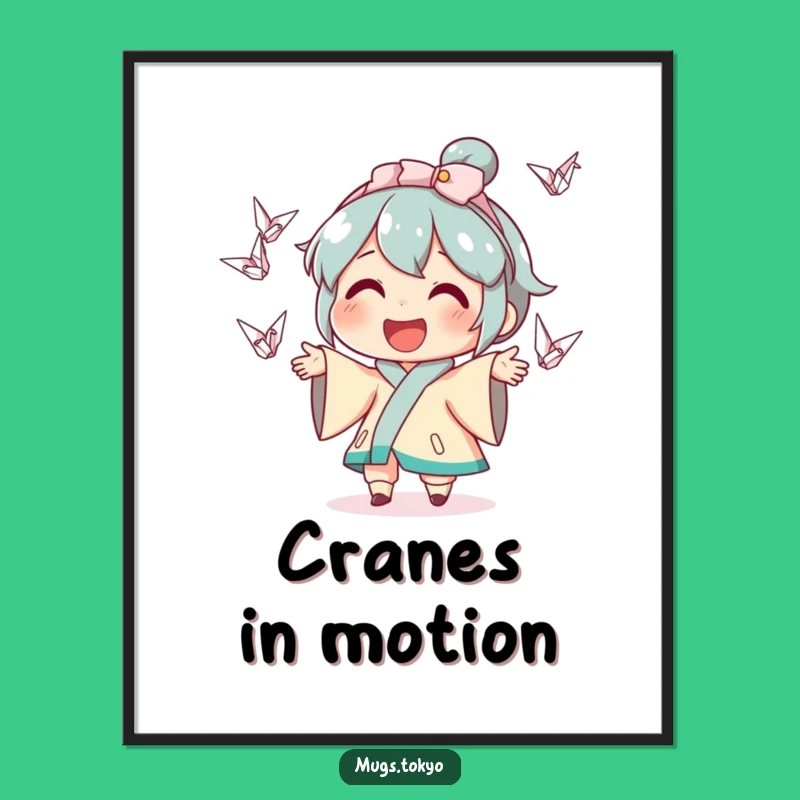 Funny Crane Juggling Poster - Whimsical Smiling Character Art - Hilarious Home Decor Gift