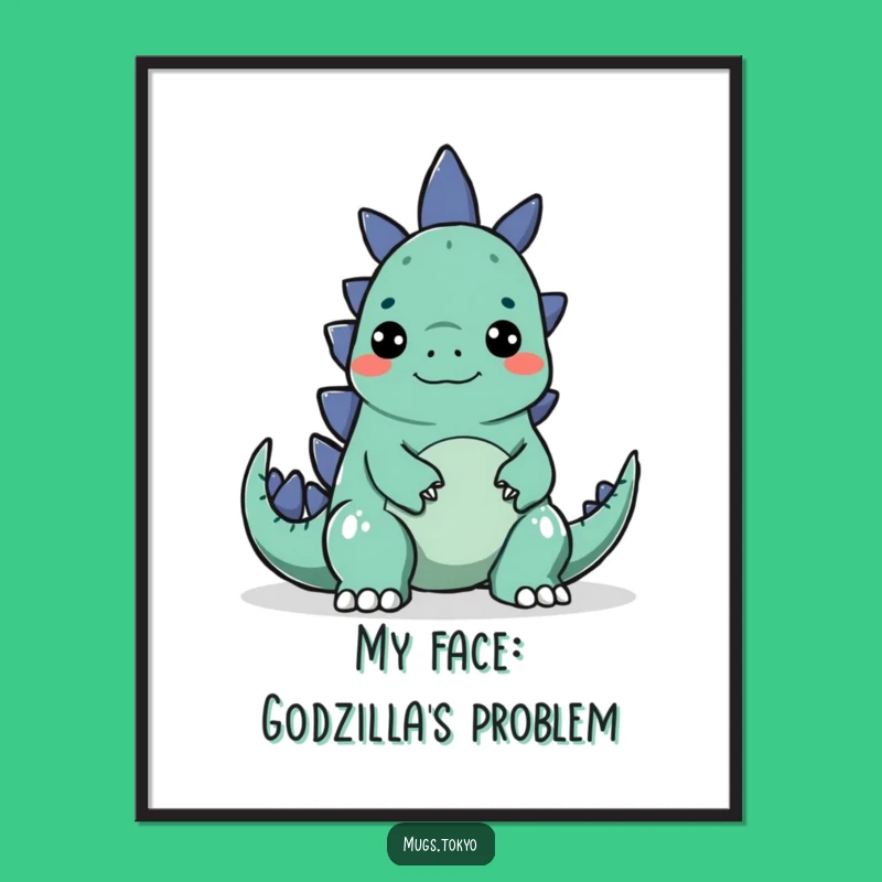 Funny Godzilla Surprise Poster - Silly Encounter Art, Perfect Funny Gift