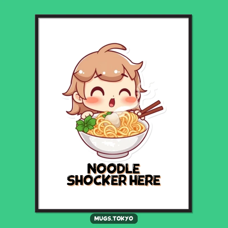 Funny Noodle Moment Poster: Decorate with Surprise and Deliciousness