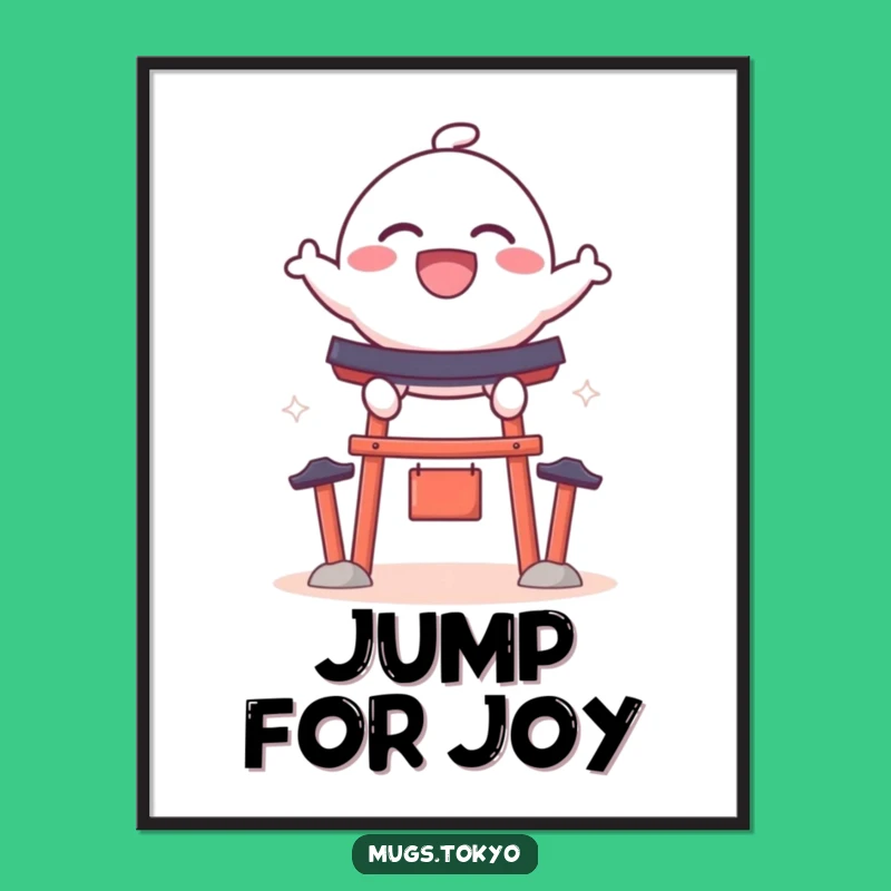 Funny Dango Shrine Jump Poster: Joyful Wall Art, Perfect Hilarious Gift for Decor