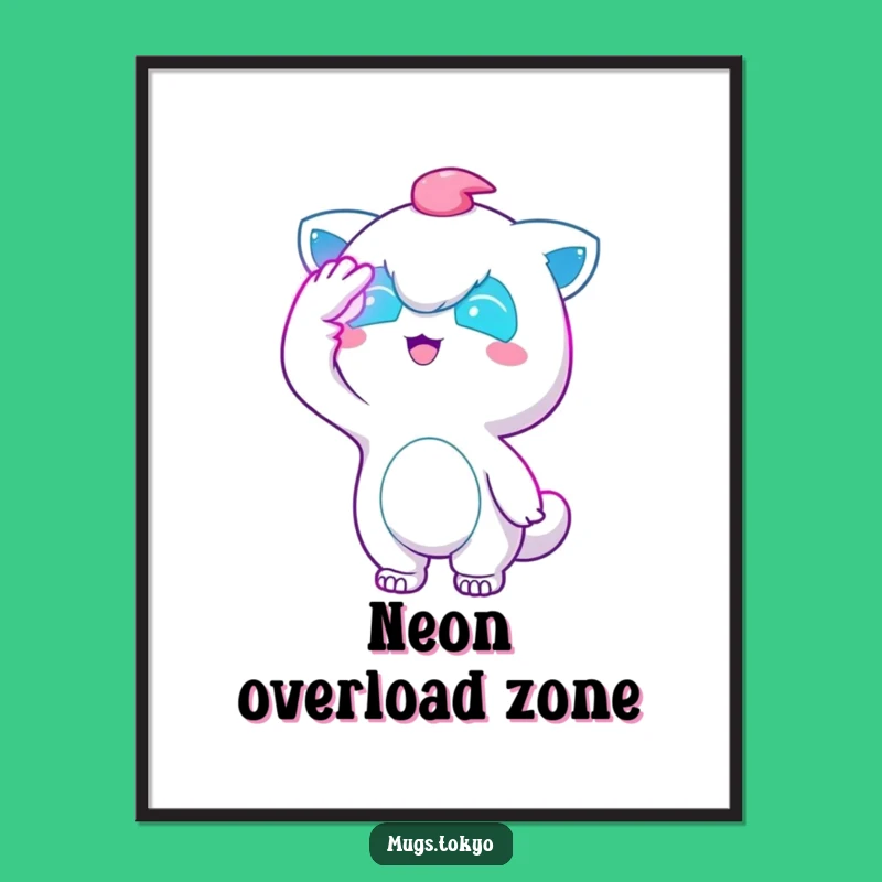 Funny Neon City Poster: Bright Art, Perfect Funny Gift