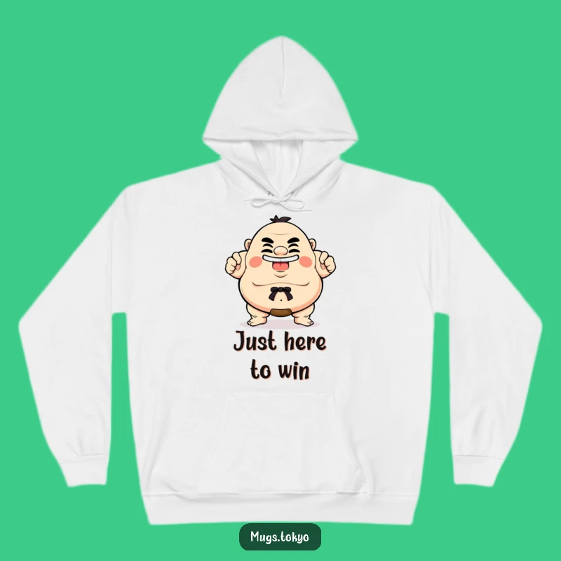 Funny Sumo Hoodie: Proud Grinning Character, Cozy and Hilarious Gift Wear