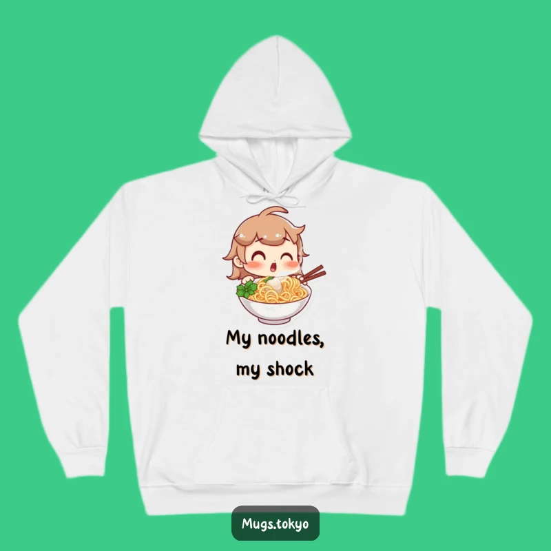 Cozy Funny Noodle Hoodie: Stay Warm with Surprised Foodie Vibes