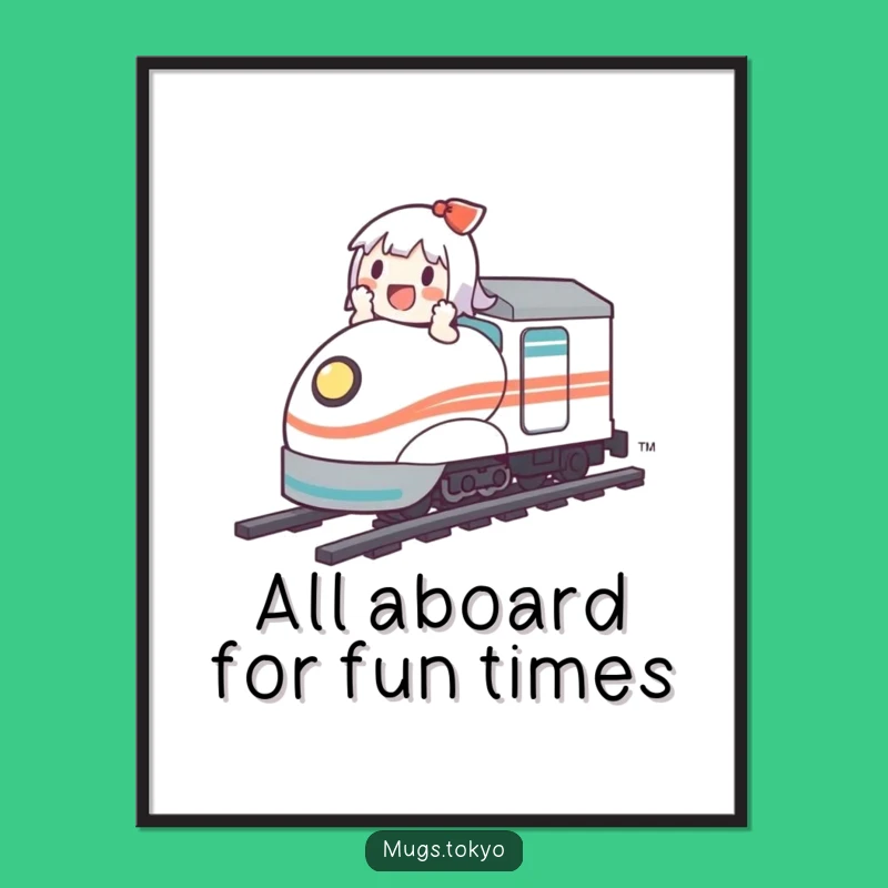 Free Printable Bullet Train Wall Art: Cute Character Riding Fast - Funny Downloadable Art!