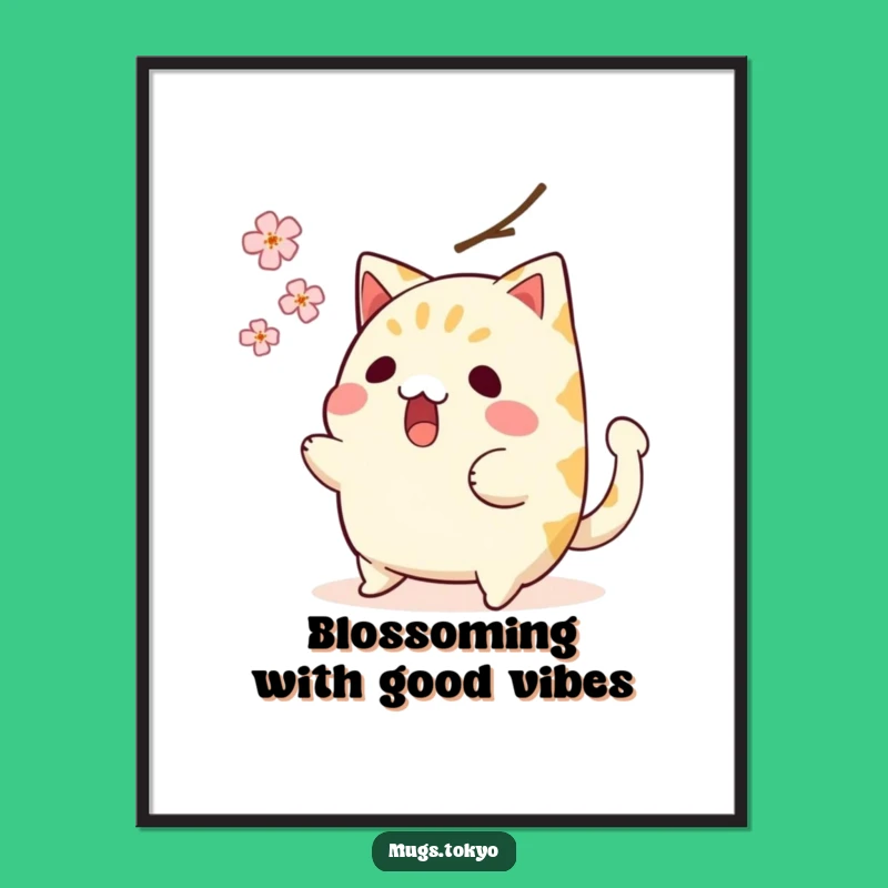 Funny Free Printable Wall Art: Surprised Taiyaki Dodging Blossom, Quirky Downloadable