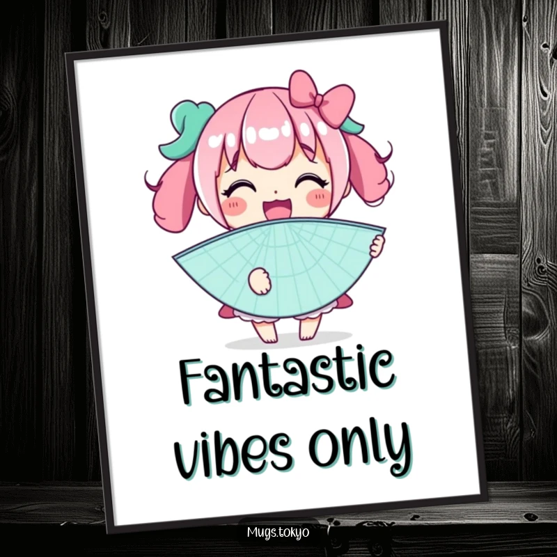 Funny Free Printable Wall Art: Character with a huge novelty fan, radiating cool. Quirky, downloadable decor for any room.