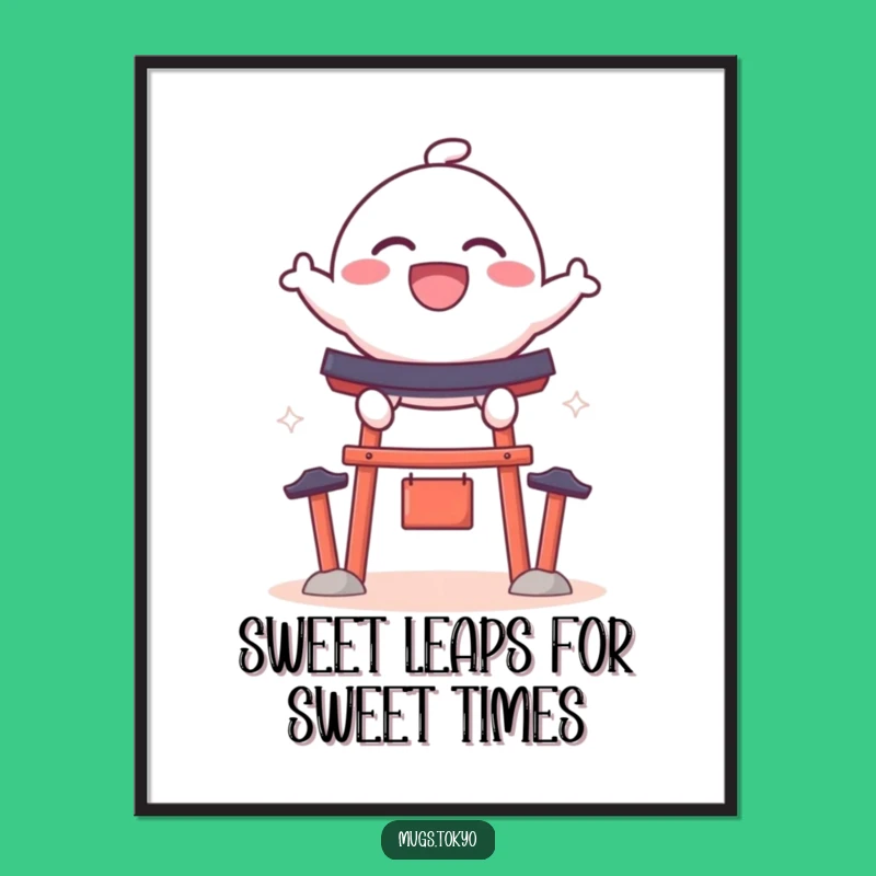 Free Printable Wall Art: Dango Leaping - Joyful Downloadable Decor