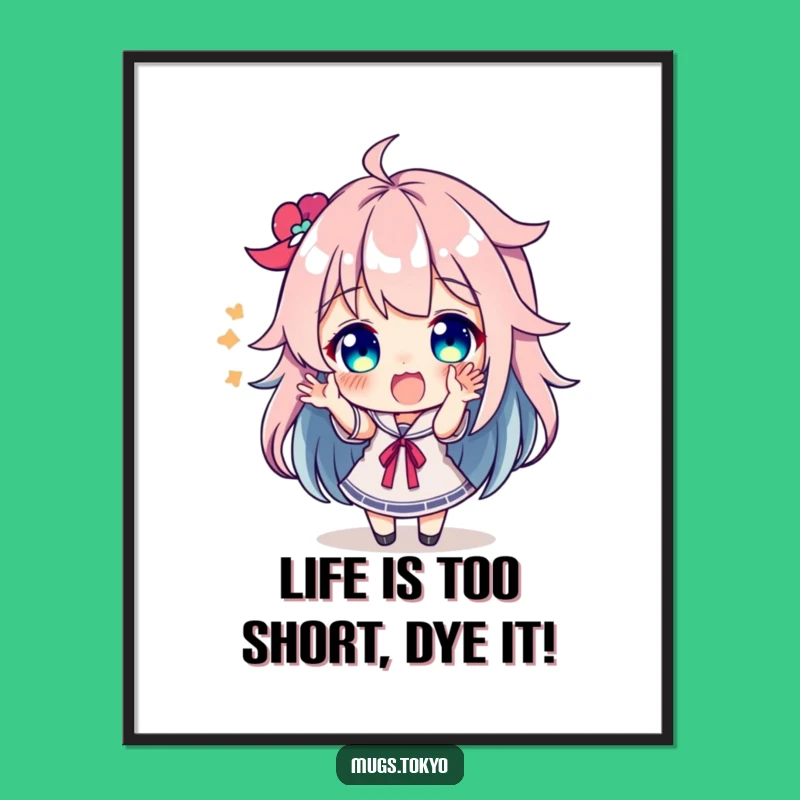 Funny Free Printable Wall Art: Colorful Hair Character Art!